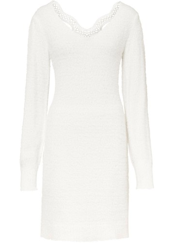 Strickkleid mit spitze - strickkleid,