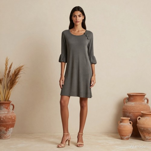 Kuschelig knielang strickkleid - kuschelig,