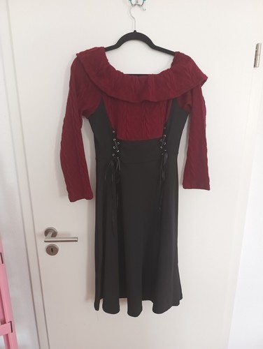 Schwarz rotes strickkleid gr - rotes,