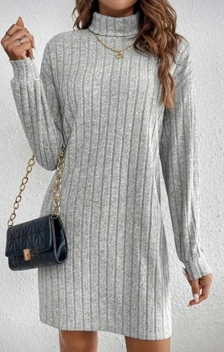 Damen strickkleid grau - s,