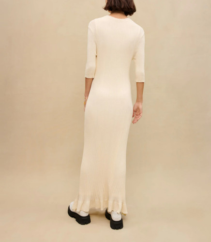 Maje maxikleid ecru strick - maxikleid,