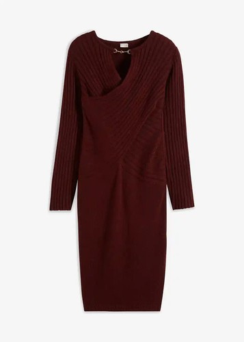 Figurbetontes strickkleid mit - strickkleid,