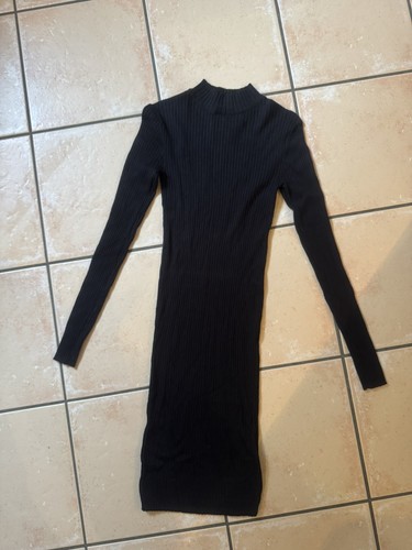 Kleid schwarz strick langarm - strick,