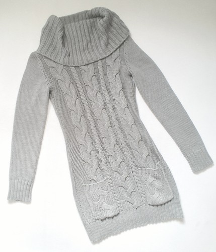 Damen strickkleid grau - s, 36