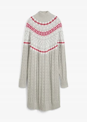 Strickkleid mit norwegermuster - strickkleid,