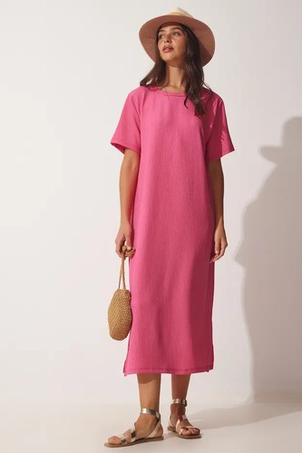Strickkleid damen lang rosa - lang,