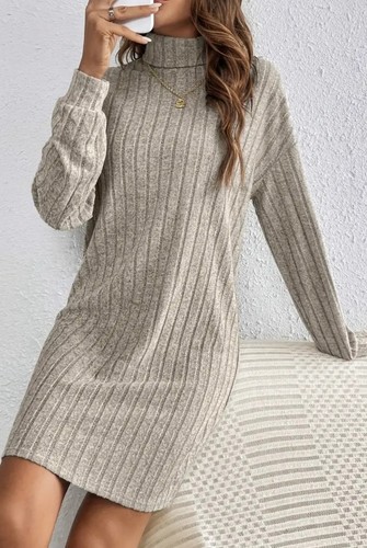 Damen strickkleid beige - damen, s