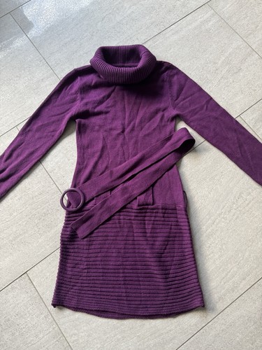 Strickkleid rollkragen lila - strickkleid, gr
