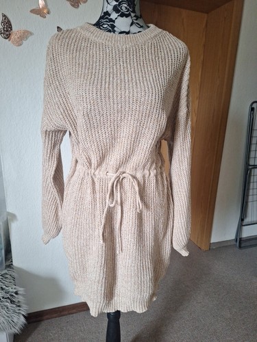 Damen strickkleid beige - strickkleid,